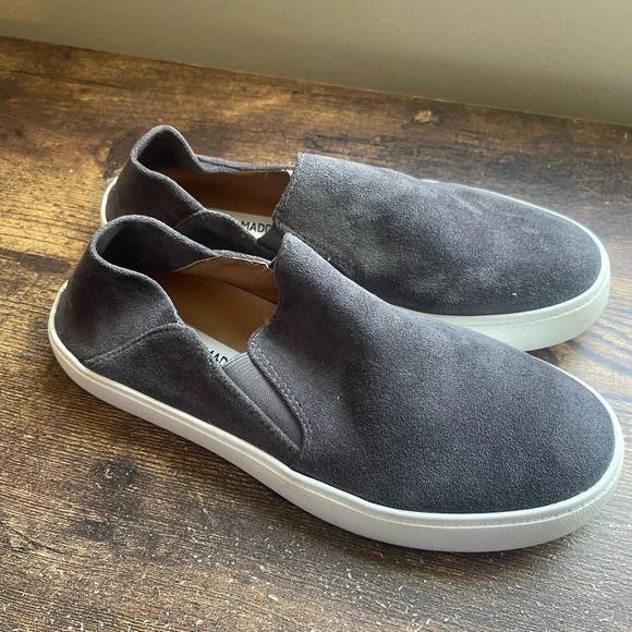 Steve Madden Fayna Gray Suede Slip On Shoes size 7 - Picture 2 of 7